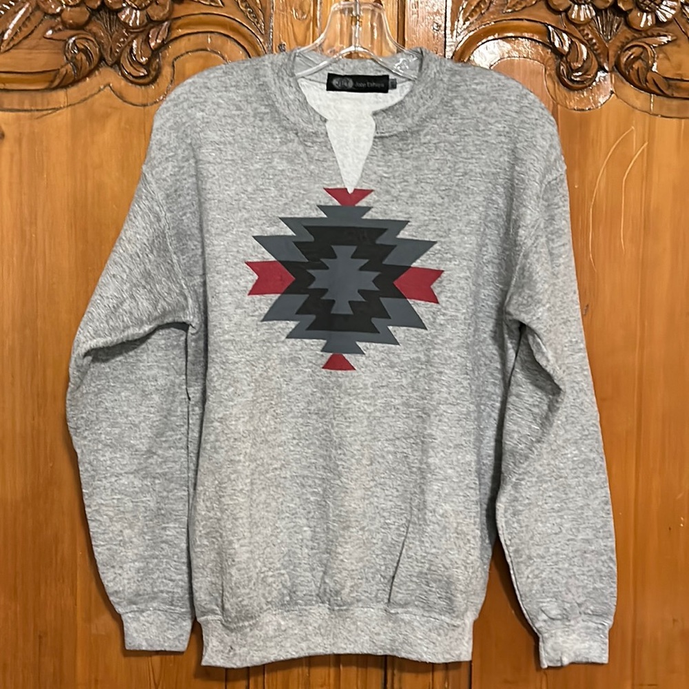 JET by John Eshaya Tribal Graphic Gray Heather Sweatshirt
